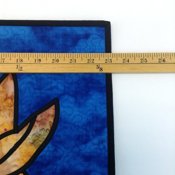 Quilted Fusible Applique Hummingbird Hibiscus 29 1/4" x 23 1/4" Handmade Panel - Picture 11 of 16